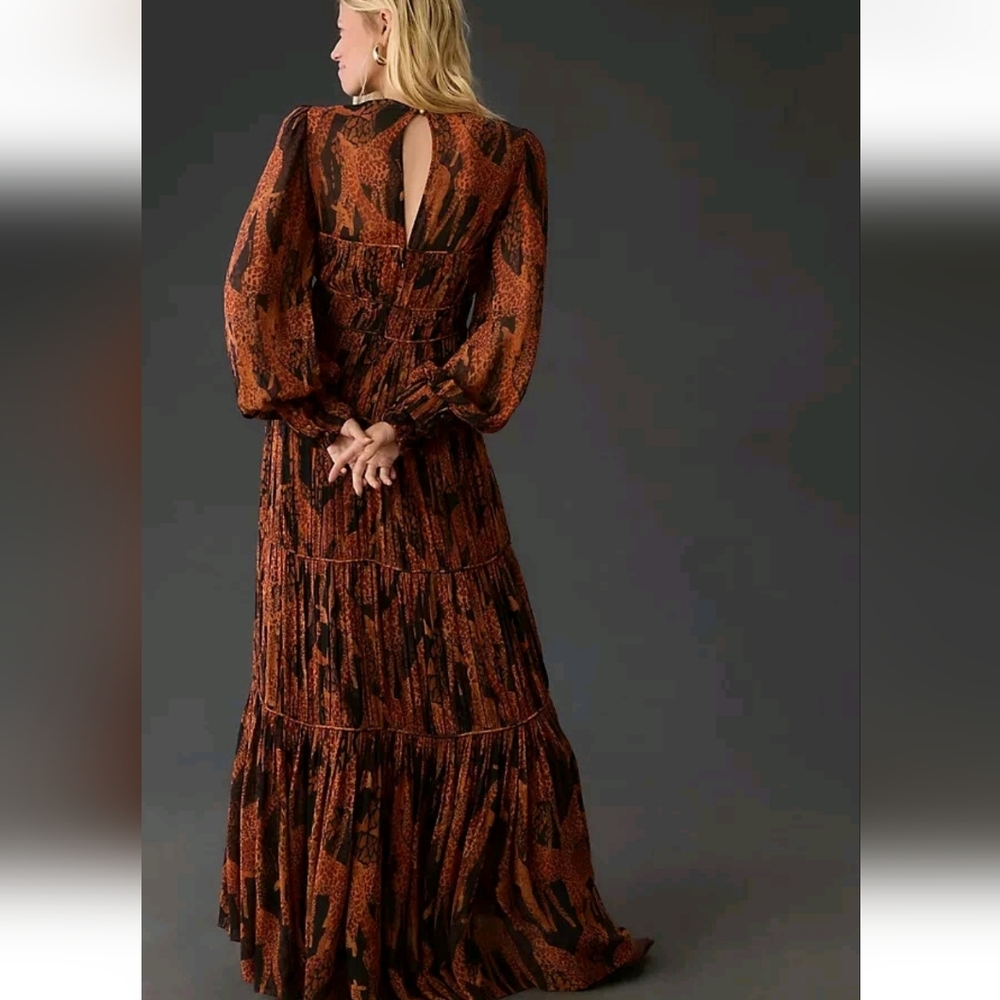FARM Rio | $330 Giraffe Print Puff Sleeve Maxi Dress - Picture 7 of 16